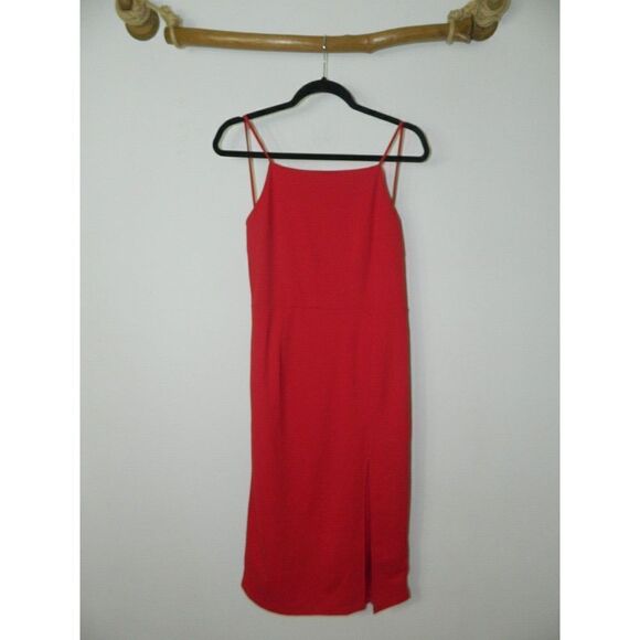 Lulu's Dress Red Never Look Back Red Backless Bodycon Midi Size Large - Picture 6 of 7